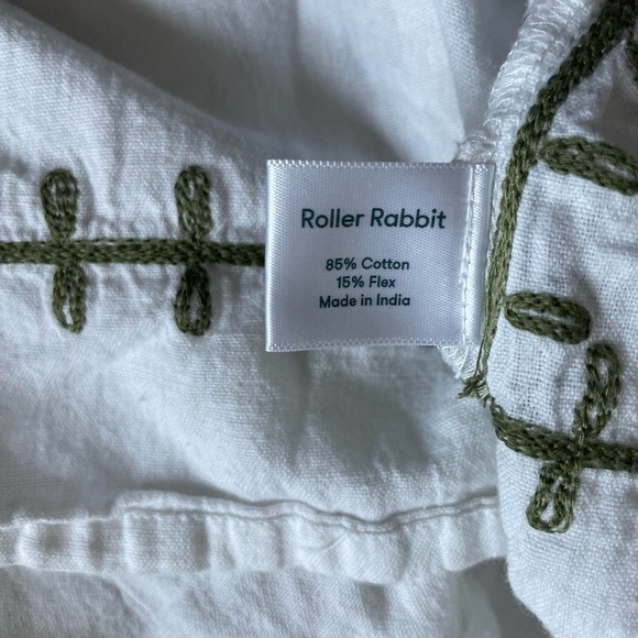 Roller Rabbit white top floral embroidery  30723. - Picture 6 of 6